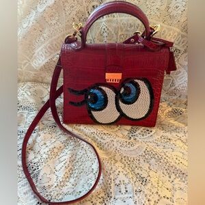 PLAYNOMORE SHYGIRL Crimson Red Alligator Cross Body Bag — NWOT